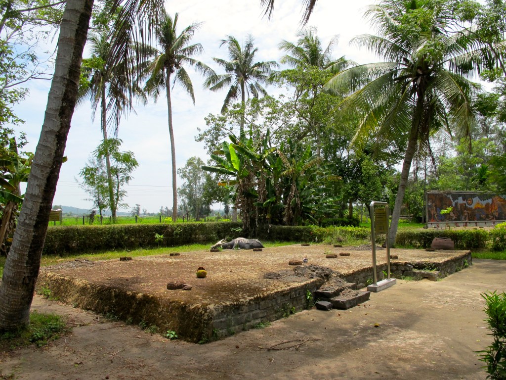 The foundation of a house owned by Mrs Truoung Thi Le that was destroyed in the massacre. Three of her family members were killed in the massacre, ages 8, 17 and 64. (Photo by Nissa Rhee, June 2014)