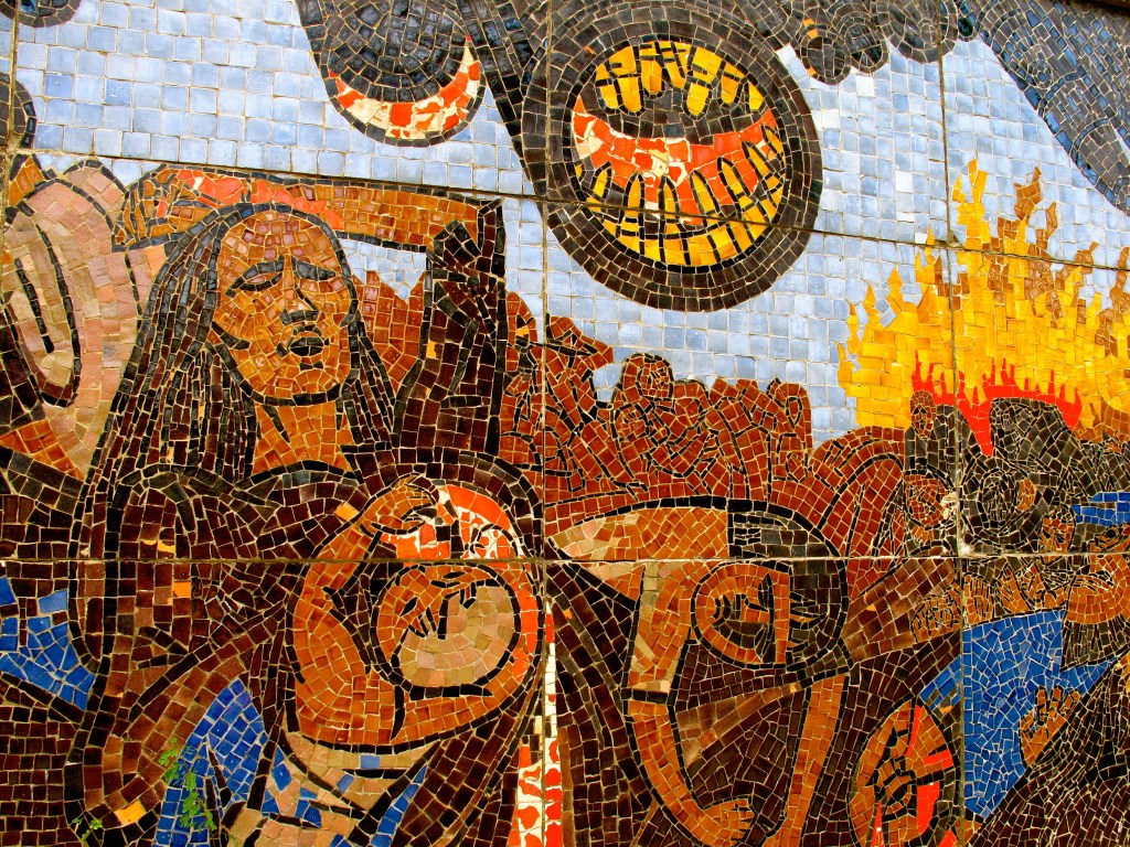 A detail from a mosaic at the My Lai massacre site. (Photo by Nissa Rhee, June 2014)