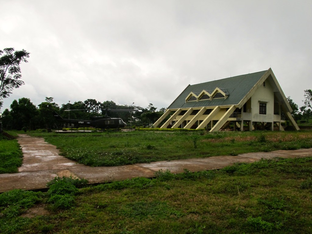 The Khe Sanh Combat Base museum and an American helicopter brought in for curious visitors. (Photo by NIssa Rhee, June 2014)