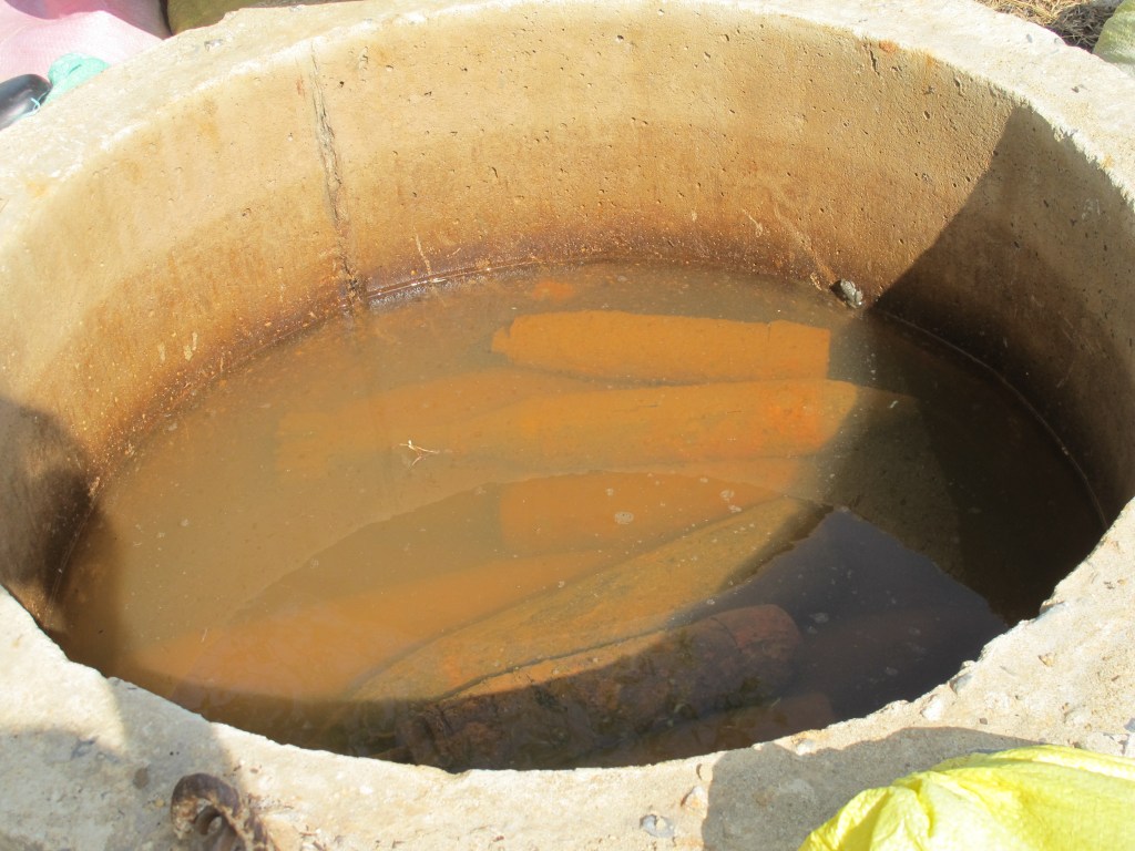 Phosphorous bombs must be stored in a special water-filled dump to prevent them from exploding. (Photo by Nissa Rhee, June 2014).