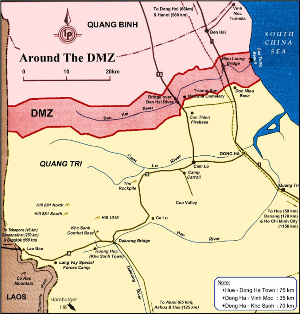 A map of the former DMZ, which separated North and South Vietnam.